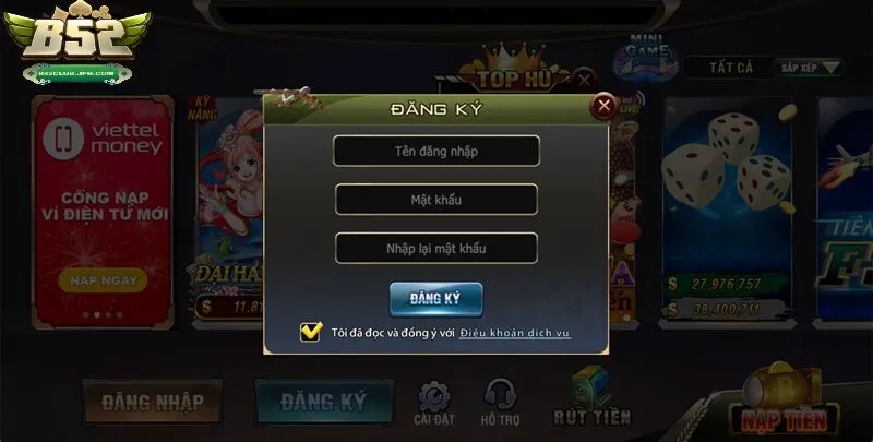 Hướng dẫn đăng ký và trải nghiệm B52 cho người chơi
